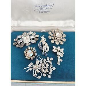 Vintage Rhinestone Brooch Lot of 6